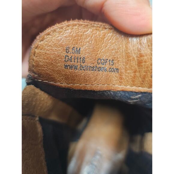 BORN Brown heeled boots women's size 6.5 zip - Picture 6 of 7